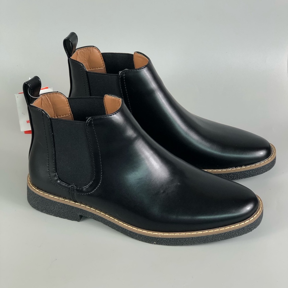 Deer Stags Men's Black Chelsea Boots - Classic Slip-On Style Size 10M